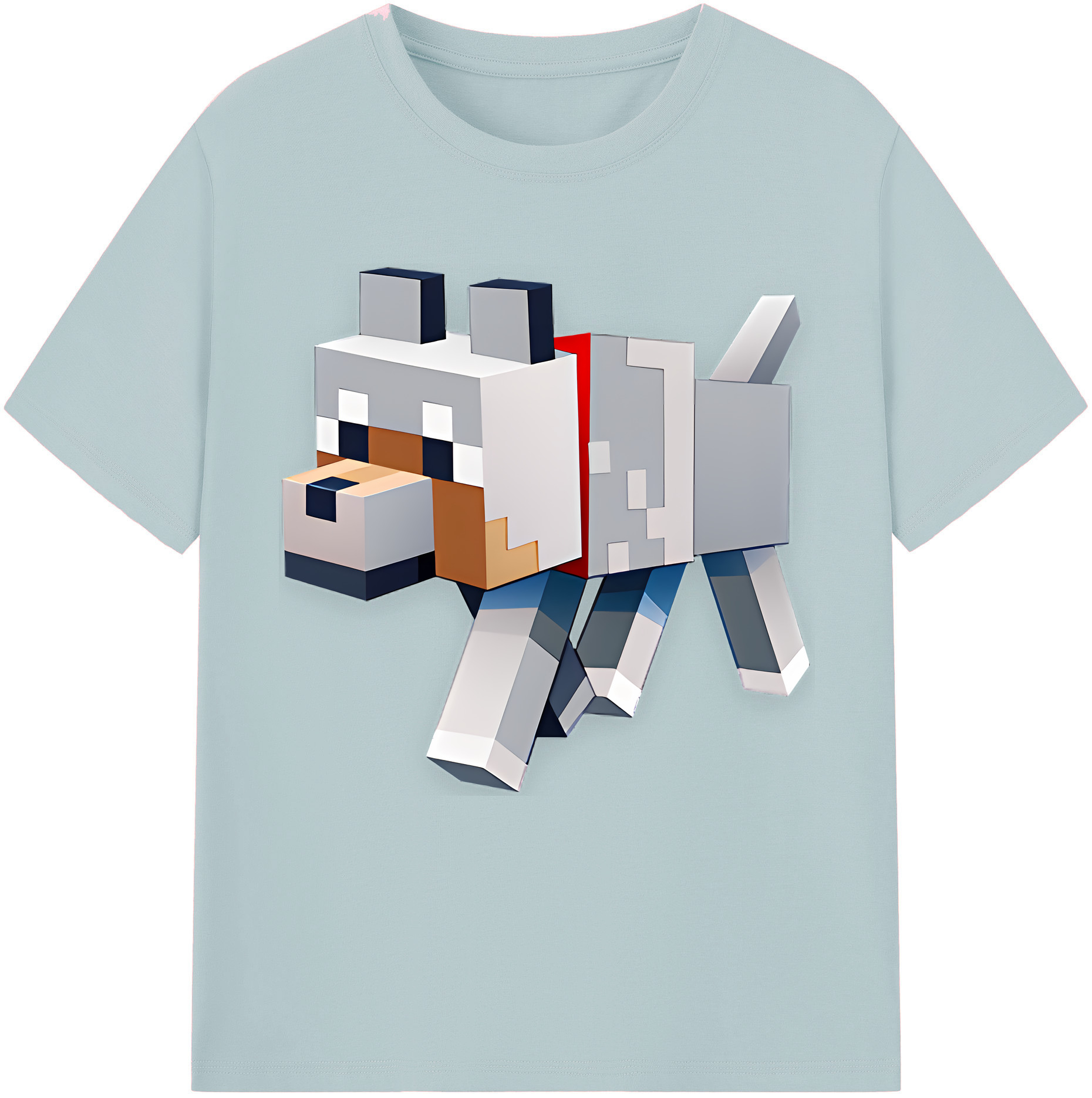 （画像用） マインクラフト ブロックの世界 Minecraft MC Block world 綿100％半袖Tシャツ（フロントプリント）